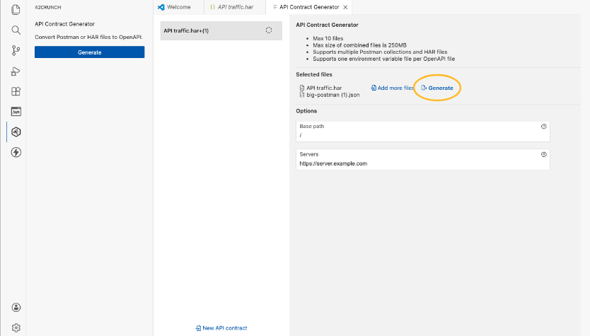API contract Generator - Generate new OpenAPI